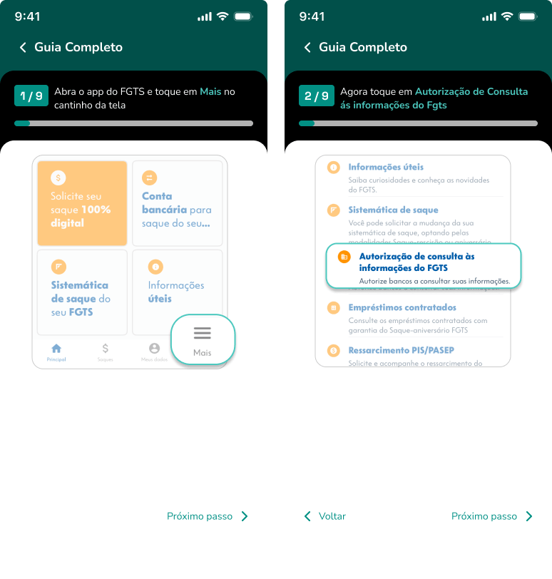 Final mobile screens